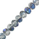 Faceted glass rondelle beads 4x3mm Blue ab half plated